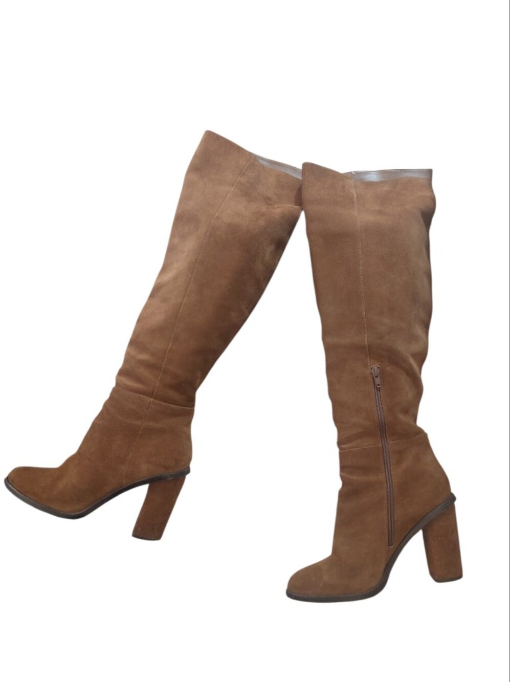 Gianni Bini Brown Suede Over-the-Knee Block Heel Boots Size 10